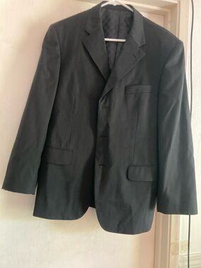 Men's Black Pinstripe Suit Jacket - Classic Tailored Blazer